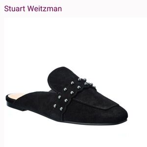 Stuart Weitzman Super-stud  black Suede Mule
Elegant Women Loafers size 8.5 New